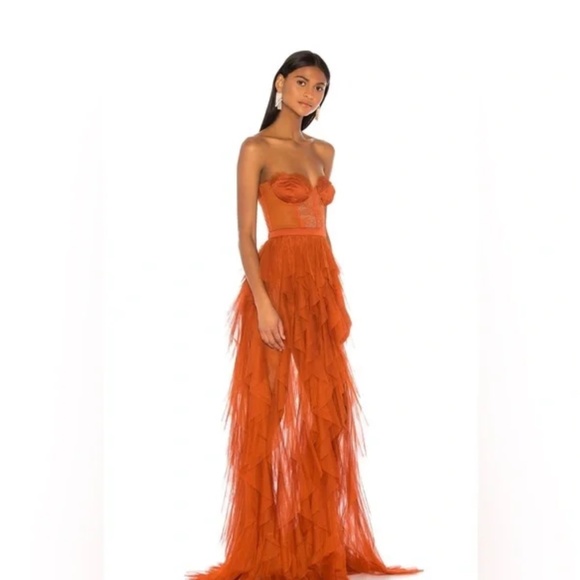 🔥 GORGEOUS For Love & Lemons X REVOLVE Bustier Gown (Rust)🔥 - Picture 6 of 10